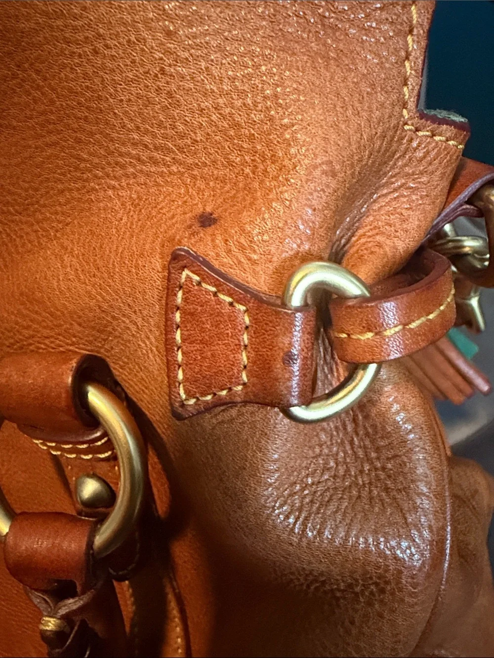Dooney & Bourke Large Natural Florentine Satchel with crossbody strap